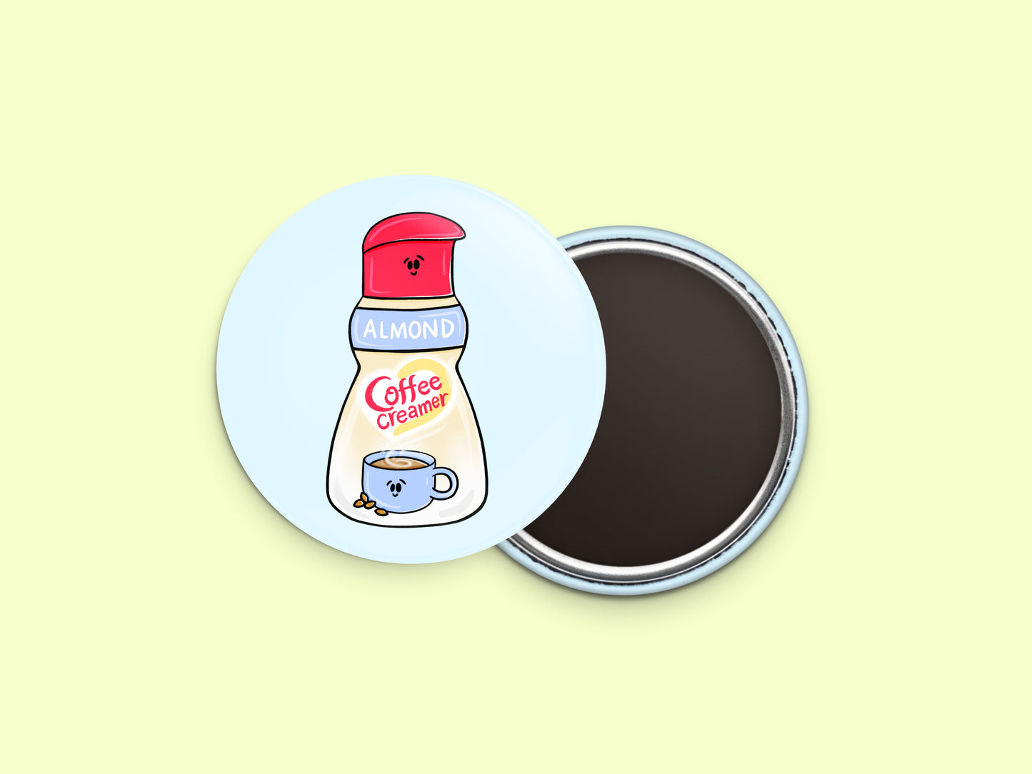 Almond Coffee Creamer Button Fridge Magnet