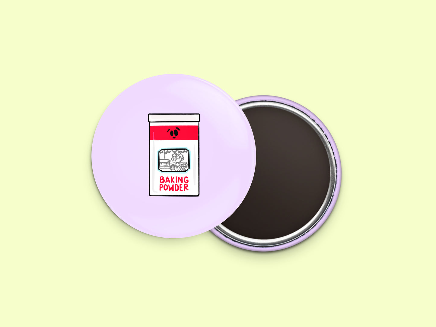 Baking Powder Button Fridge Magnet