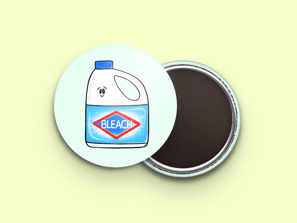 Bleach Button Fridge Magnet