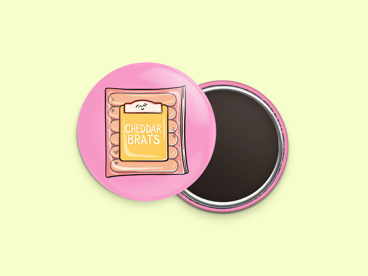 Cheddar Brats Button Fridge Magnet