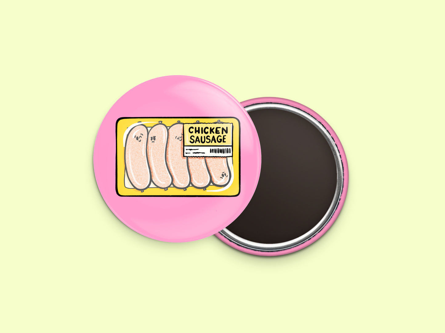 Chicken Sausage Button Fridge Magnet