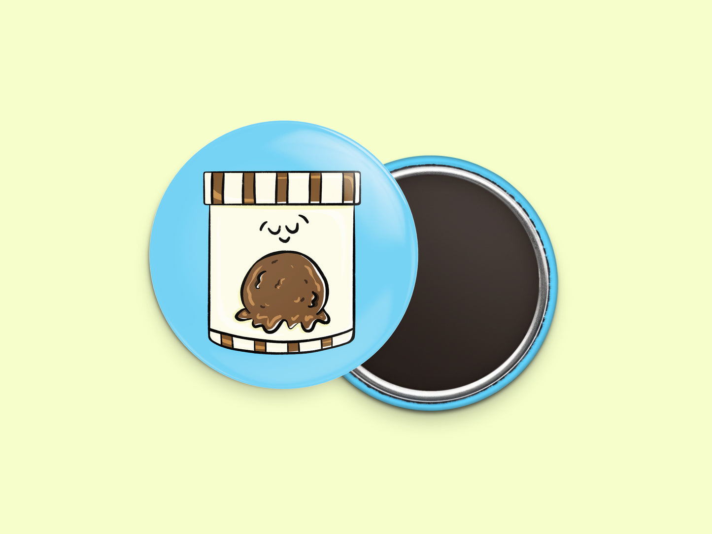 Chocolate Ice Cream Button Fridge Magnet