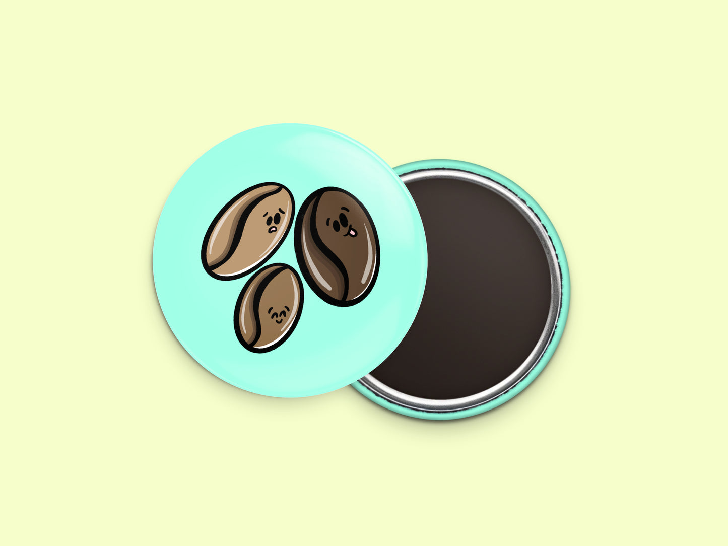 Coffee Beans Button Fridge Magnet