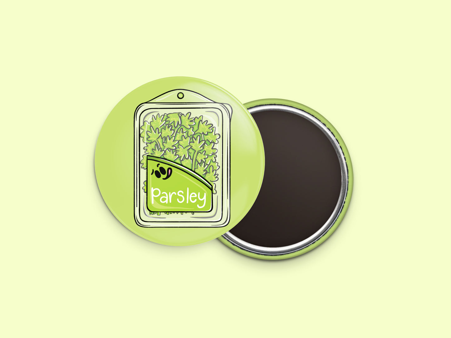 Fresh Parsley Button Fridge Magnet