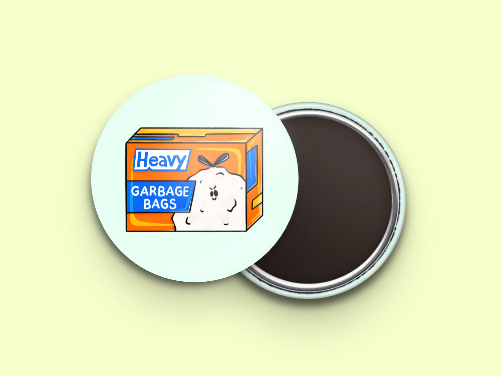 Garbage Bags Button Fridge Magnet