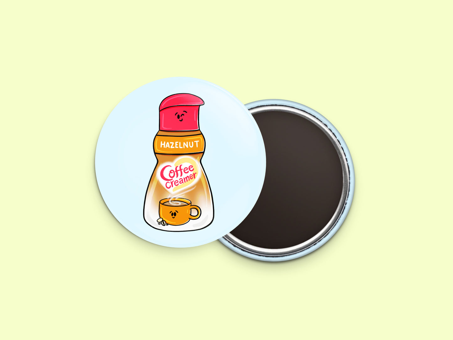 Hazelnut Coffee Creamer Button Fridge Magnet