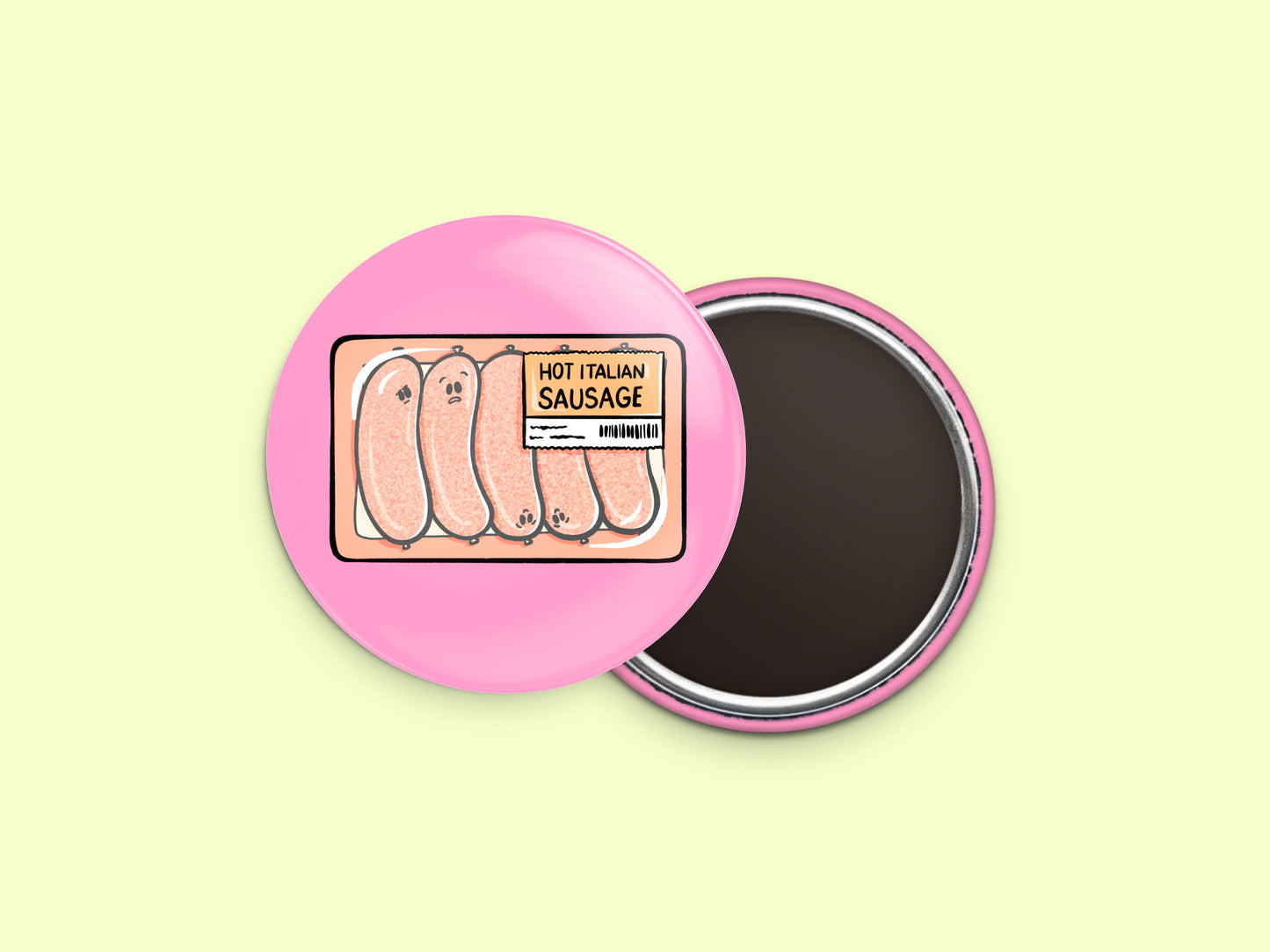 Hot Italian Sausage Button Fridge Magnet