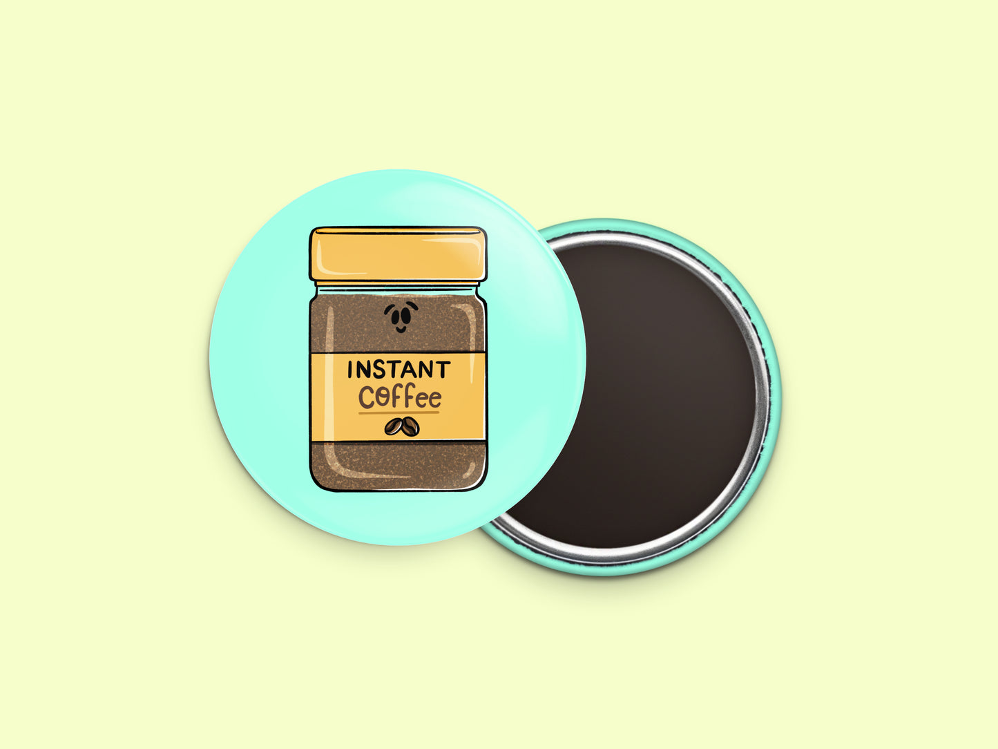 Instant Coffee Button Fridge Magnet