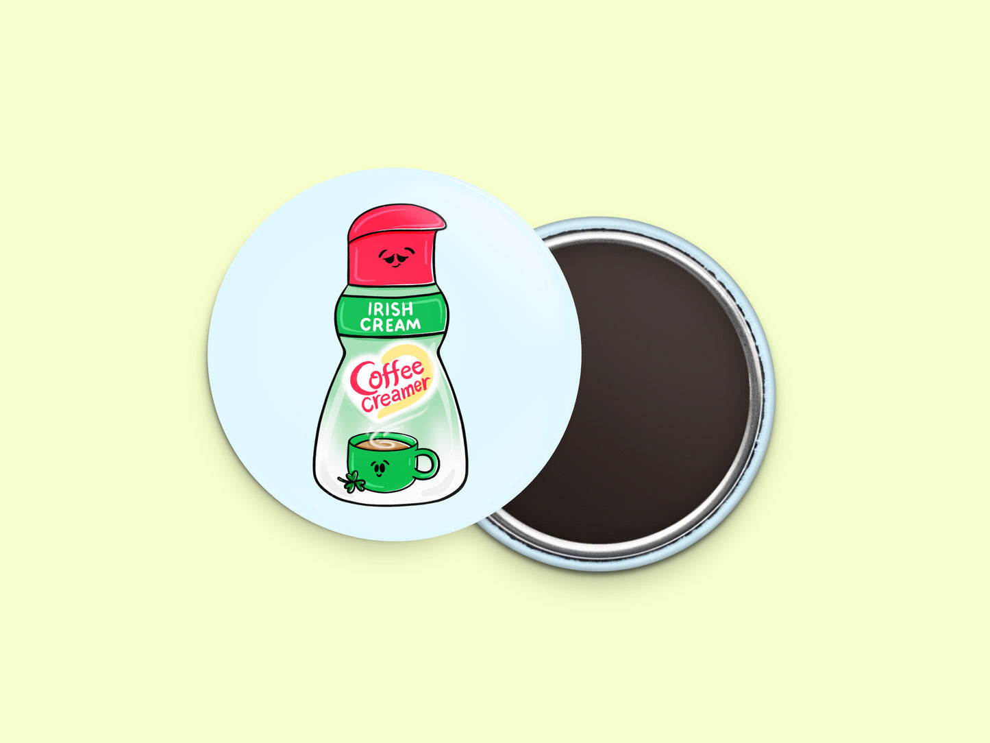 Irish Cream Coffee Creamer Button Fridge Magnet