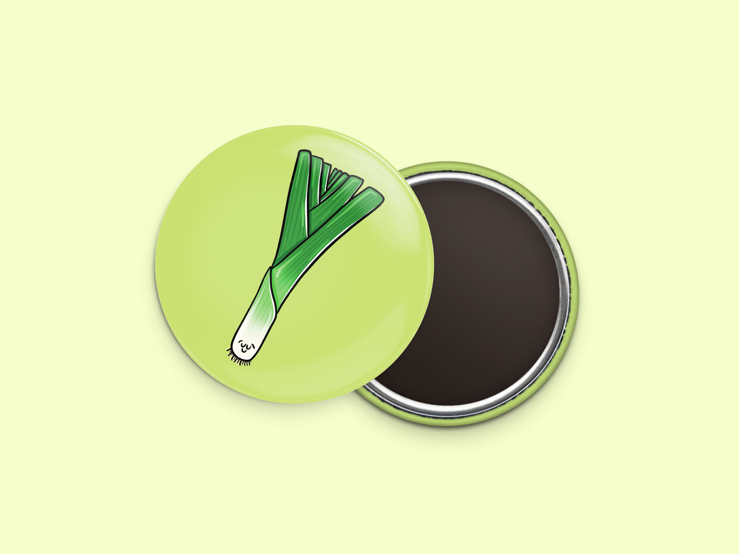 Leeks Button Fridge Magnet