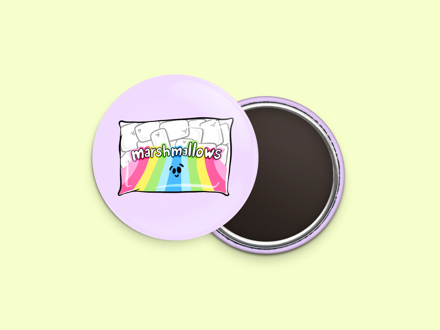Marshmallows Button Fridge Magnet
