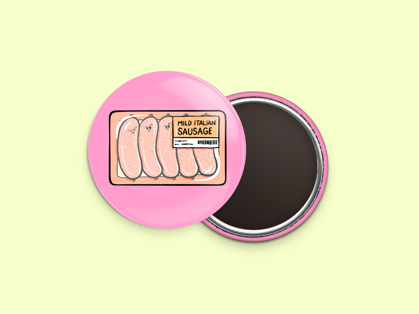 Mild Italian Sausage Button Fridge Magnet