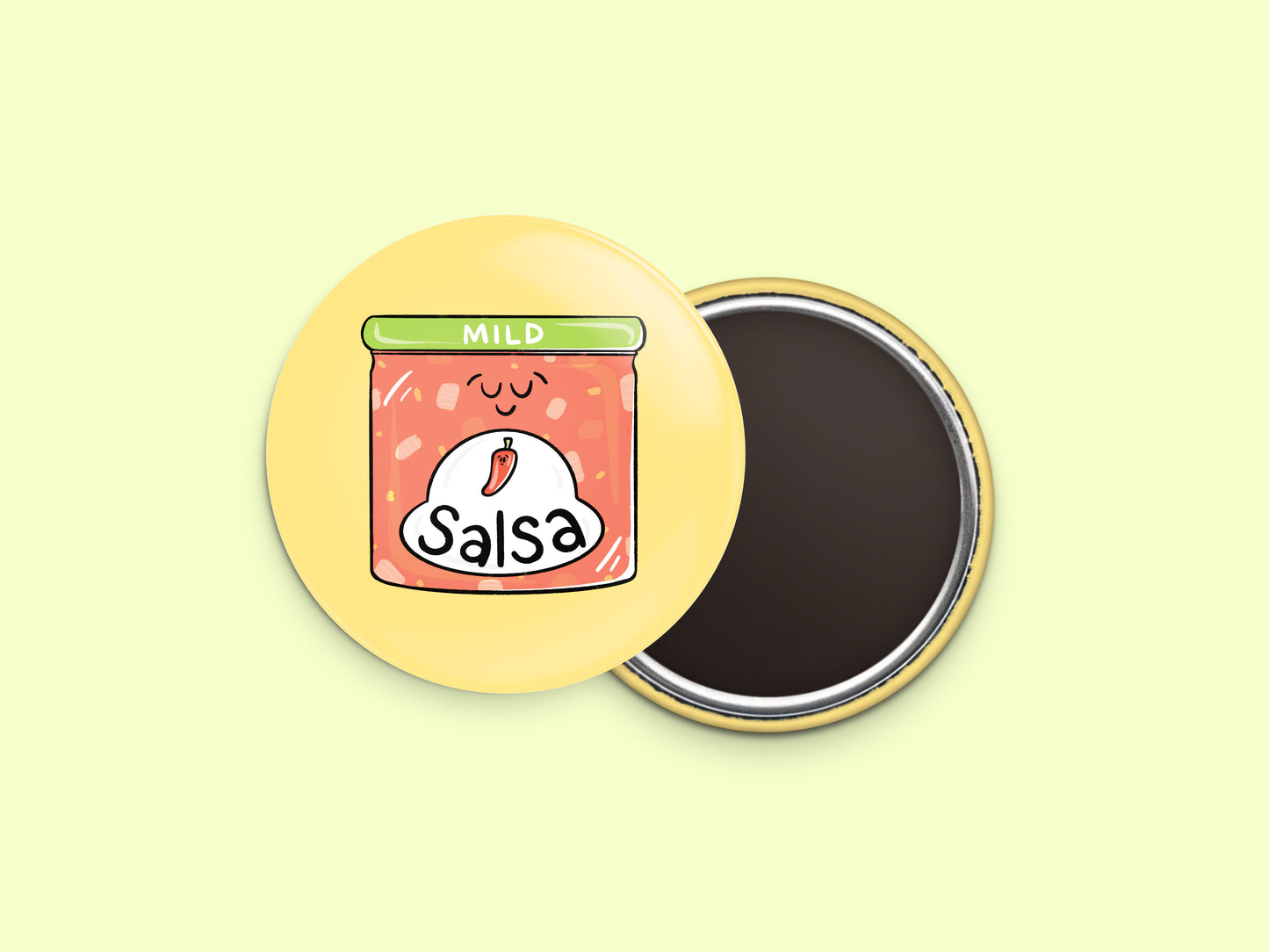 Mild Salsa Button Fridge Magnet