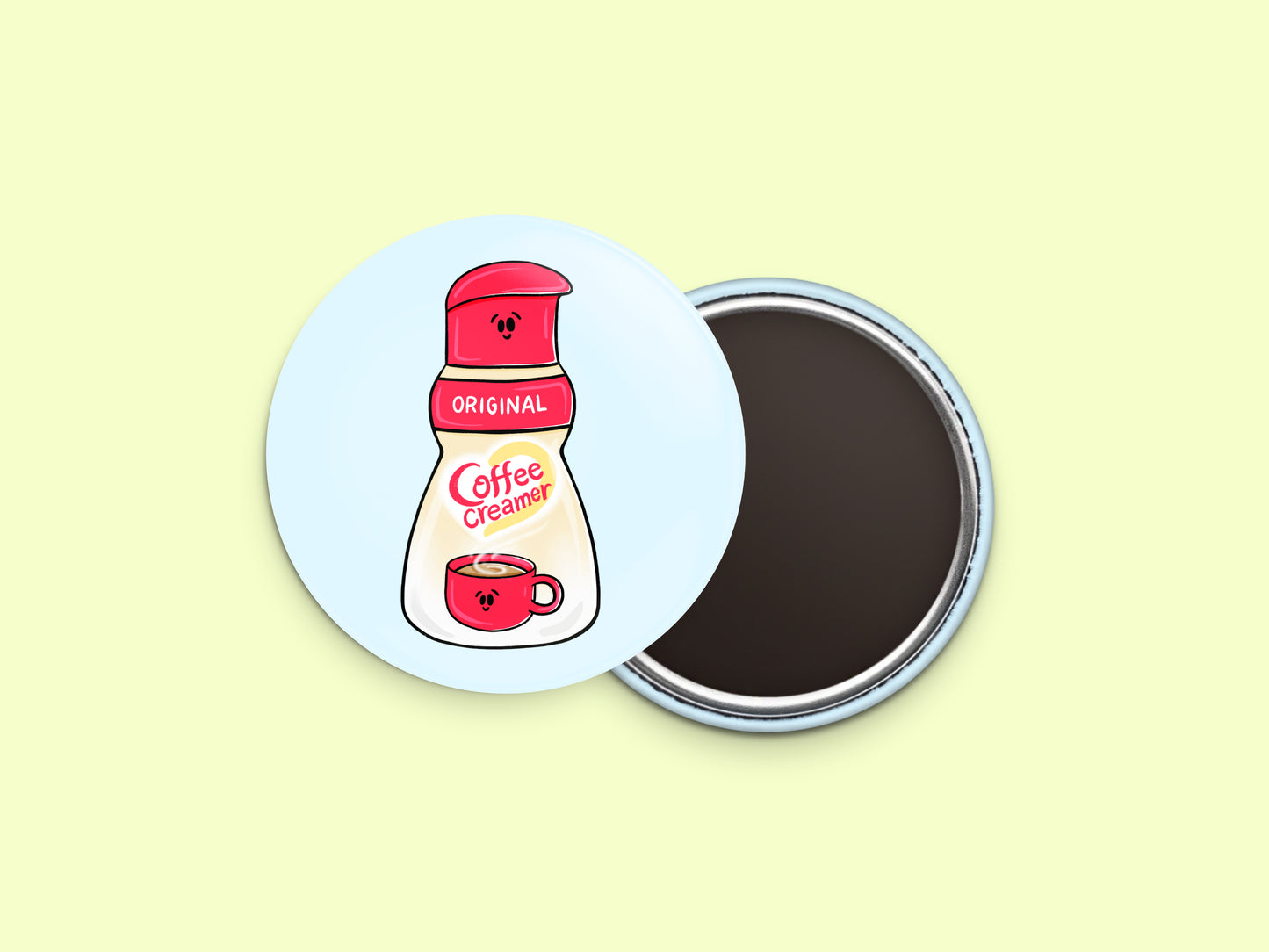 Original Coffee Creamer Button Fridge Magnet