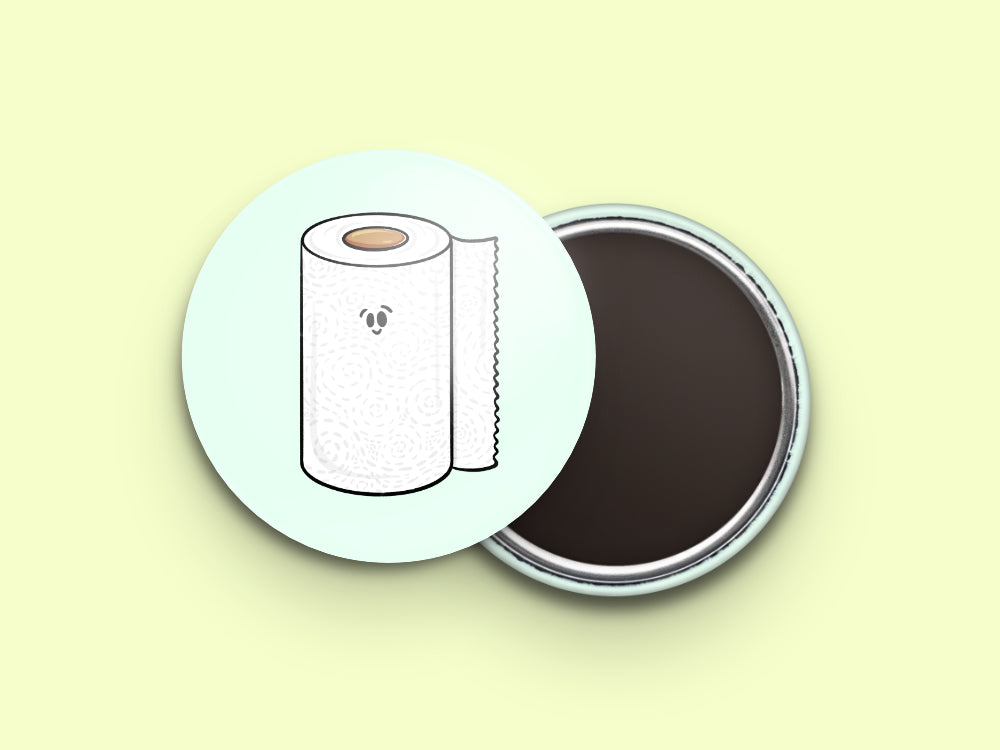 Paper Towel Button Fridge Magnet