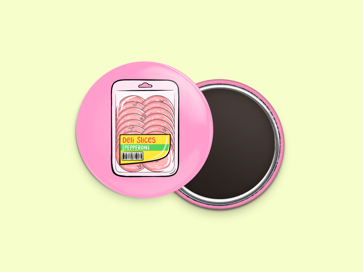 Pepperoni Button Fridge Magnet