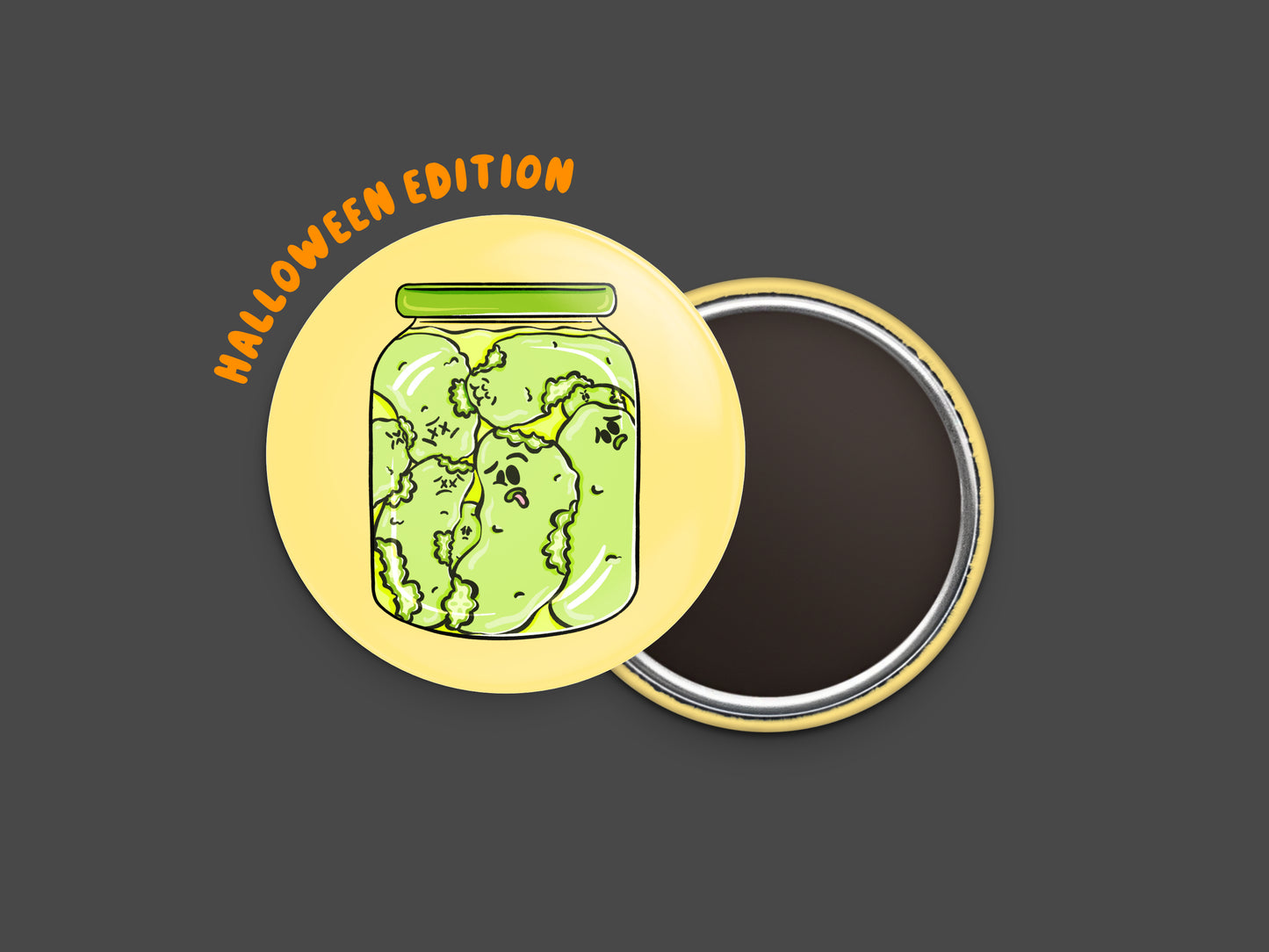 Zombie Pickles Button Fridge Magnet