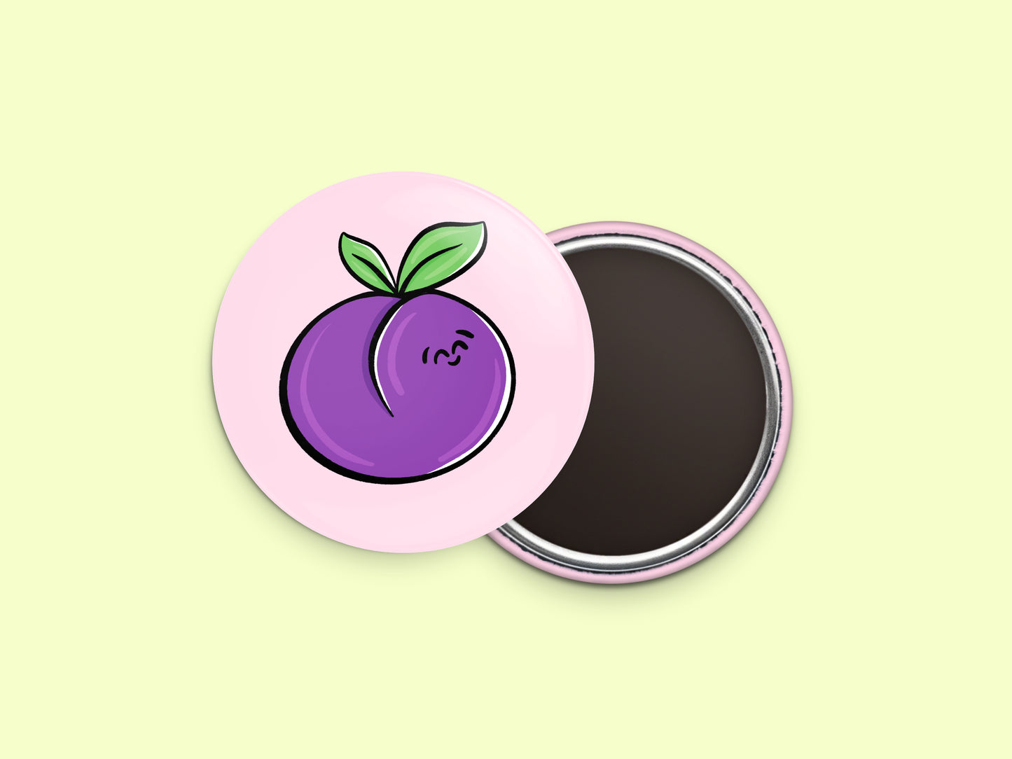Plum Button Fridge Magnet