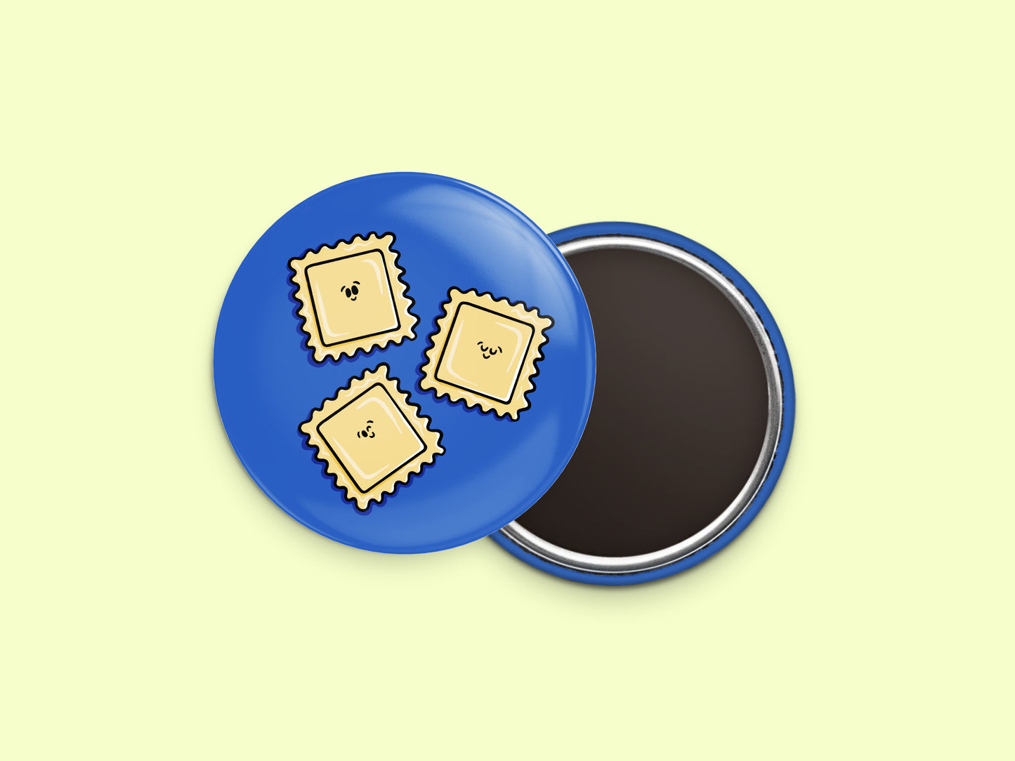 Ravioli Noodles Button Fridge Magnet
