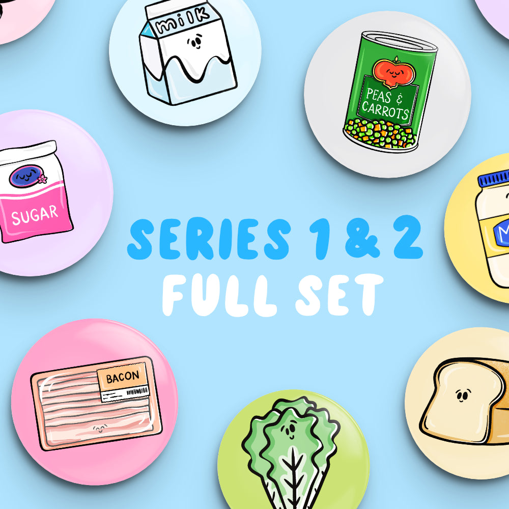 Whole Set of SERIES 1 AND 2 *ALL 223* Button Fridge Magnets