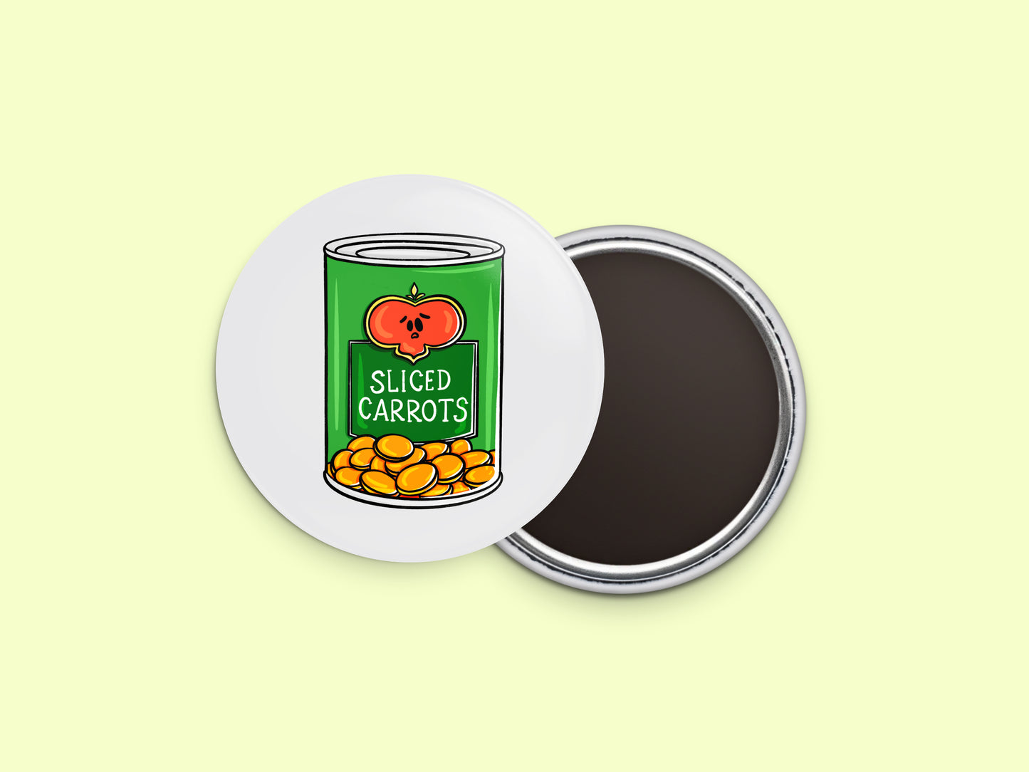 Sliced Carrots Button Fridge Magnet