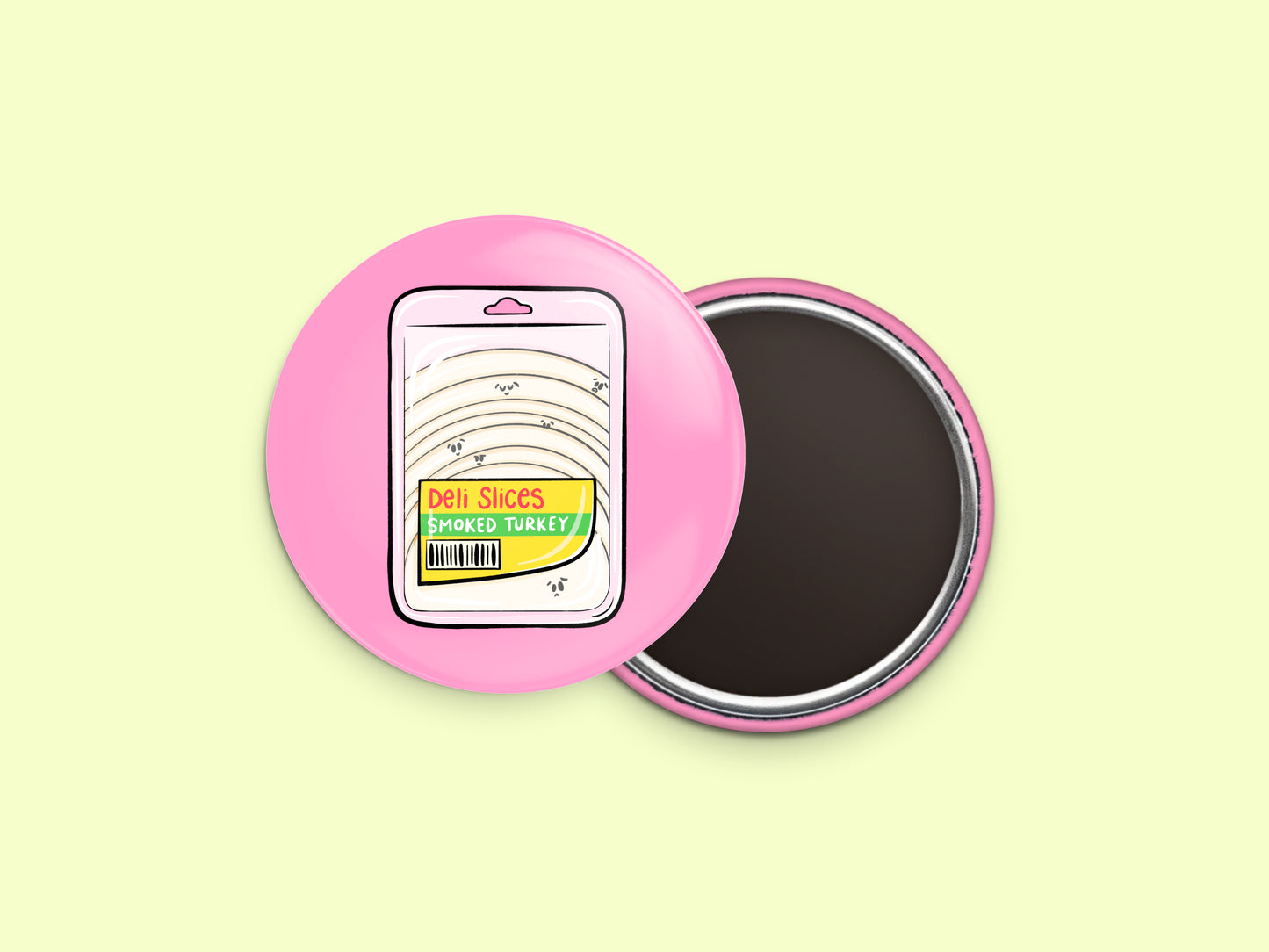 Smoked Turkey Deli Meat Button Fridge Magnet