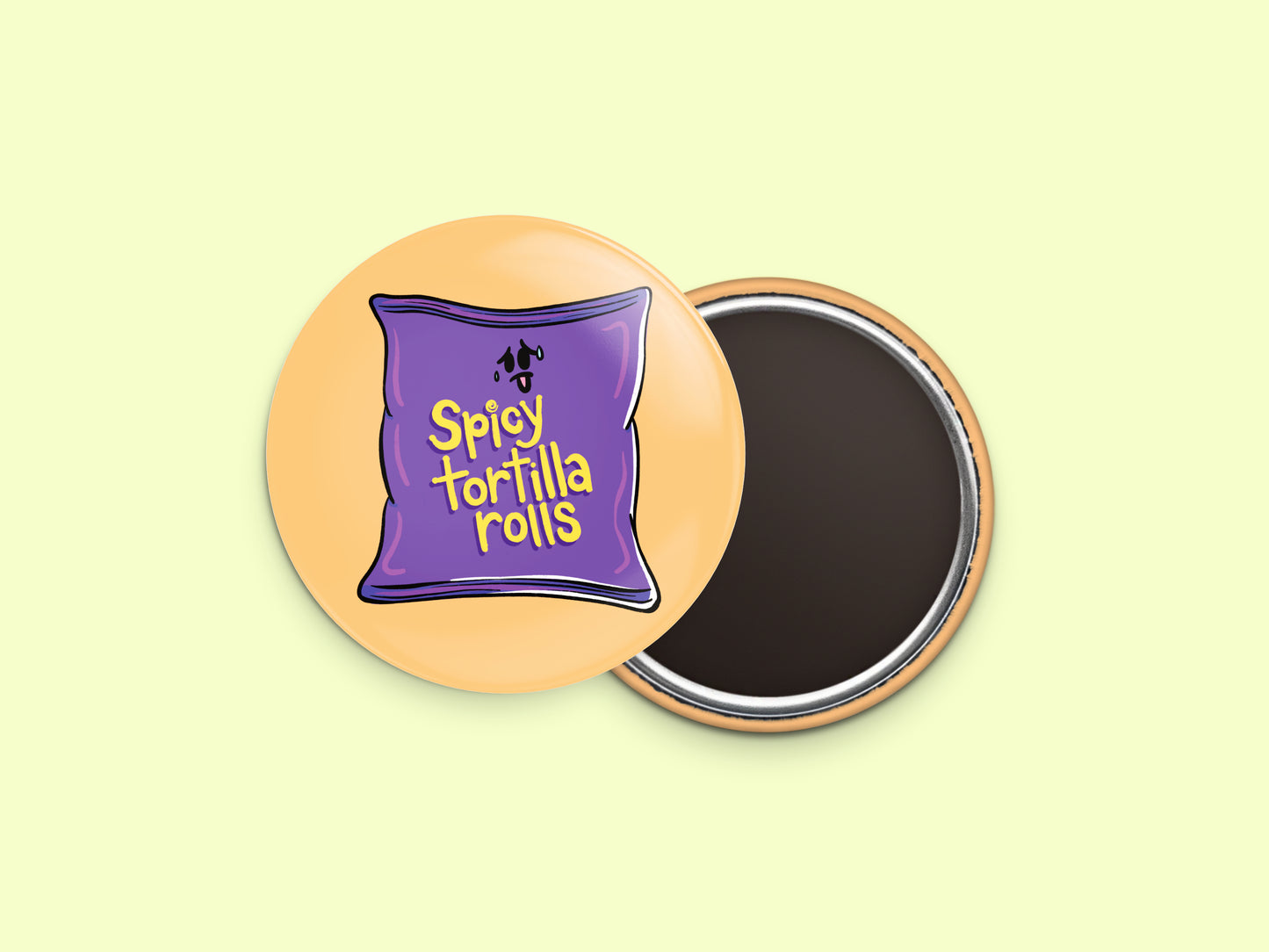 Spicy Tortilla Rolls Button Fridge Magnet