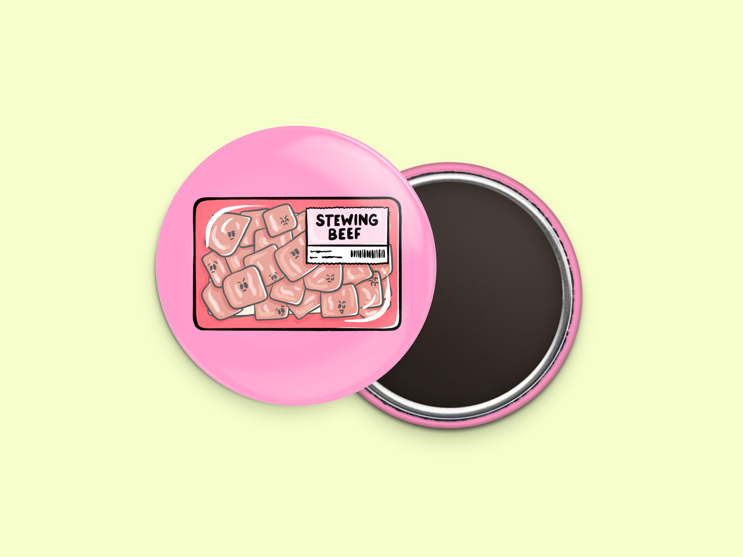Stewing Beef Button Fridge Magnet
