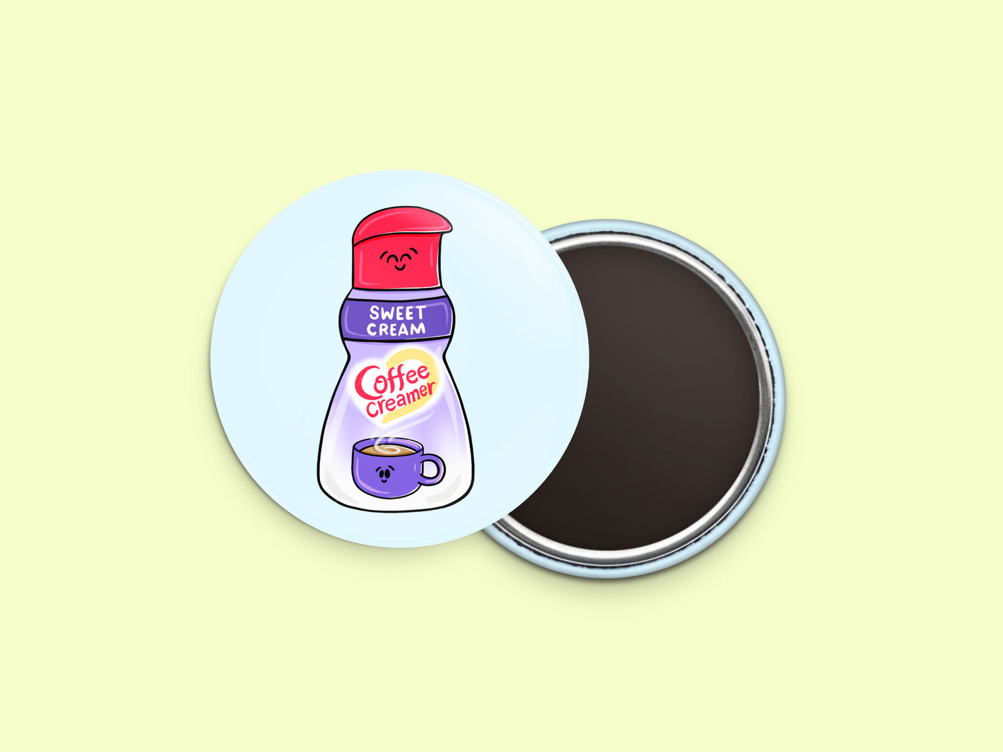 Sweet Cream Coffee Creamer Button Fridge Magnet