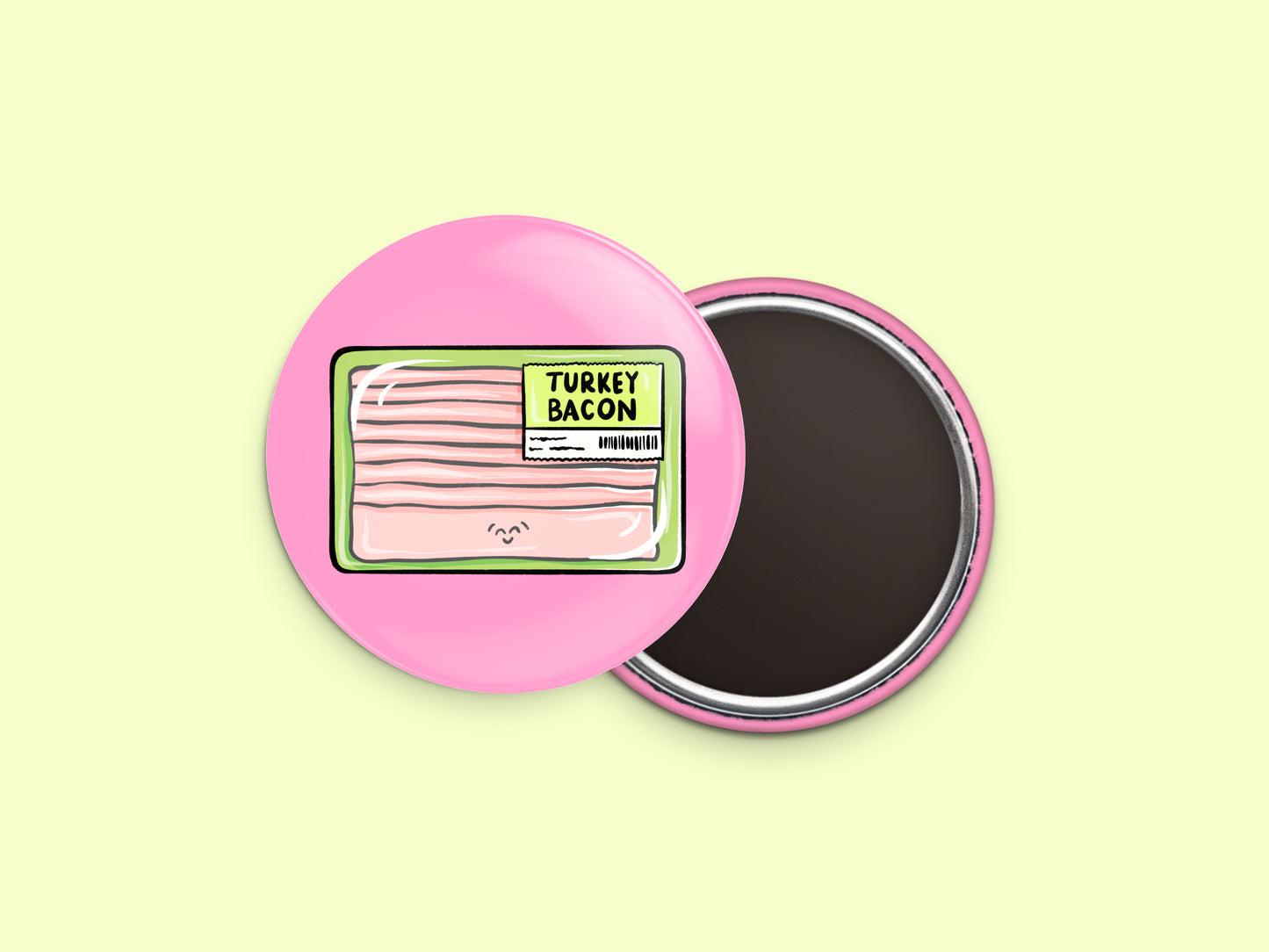 Turkey Bacon Button Fridge Magnet
