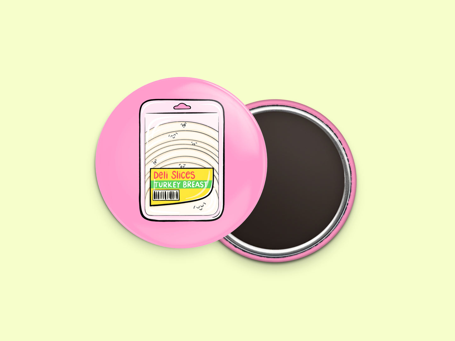 Turkey Breast Deli Meat Button Fridge Magnet