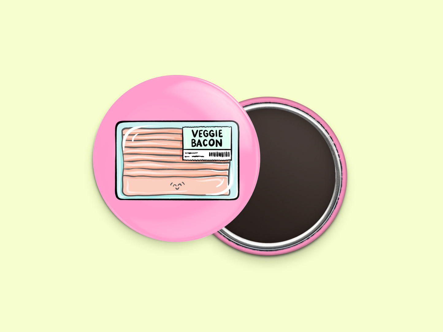 Veggie Bacon Button Fridge Magnet