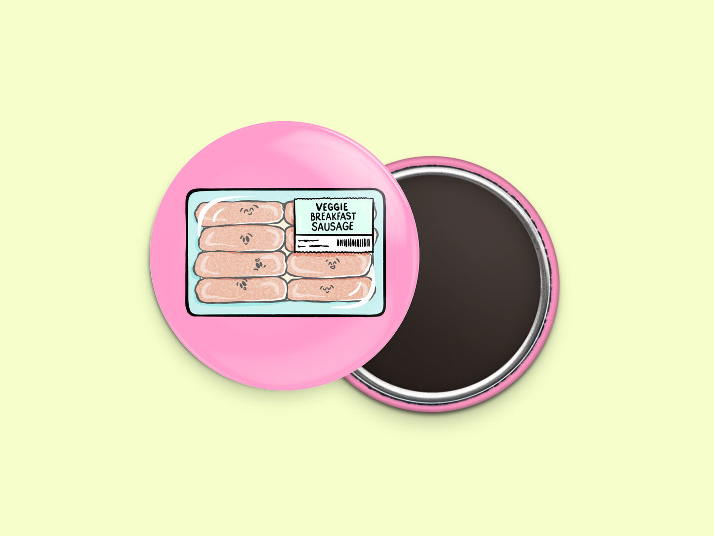 Veggie Breakfast Sausage Links Button Fridge Magnet