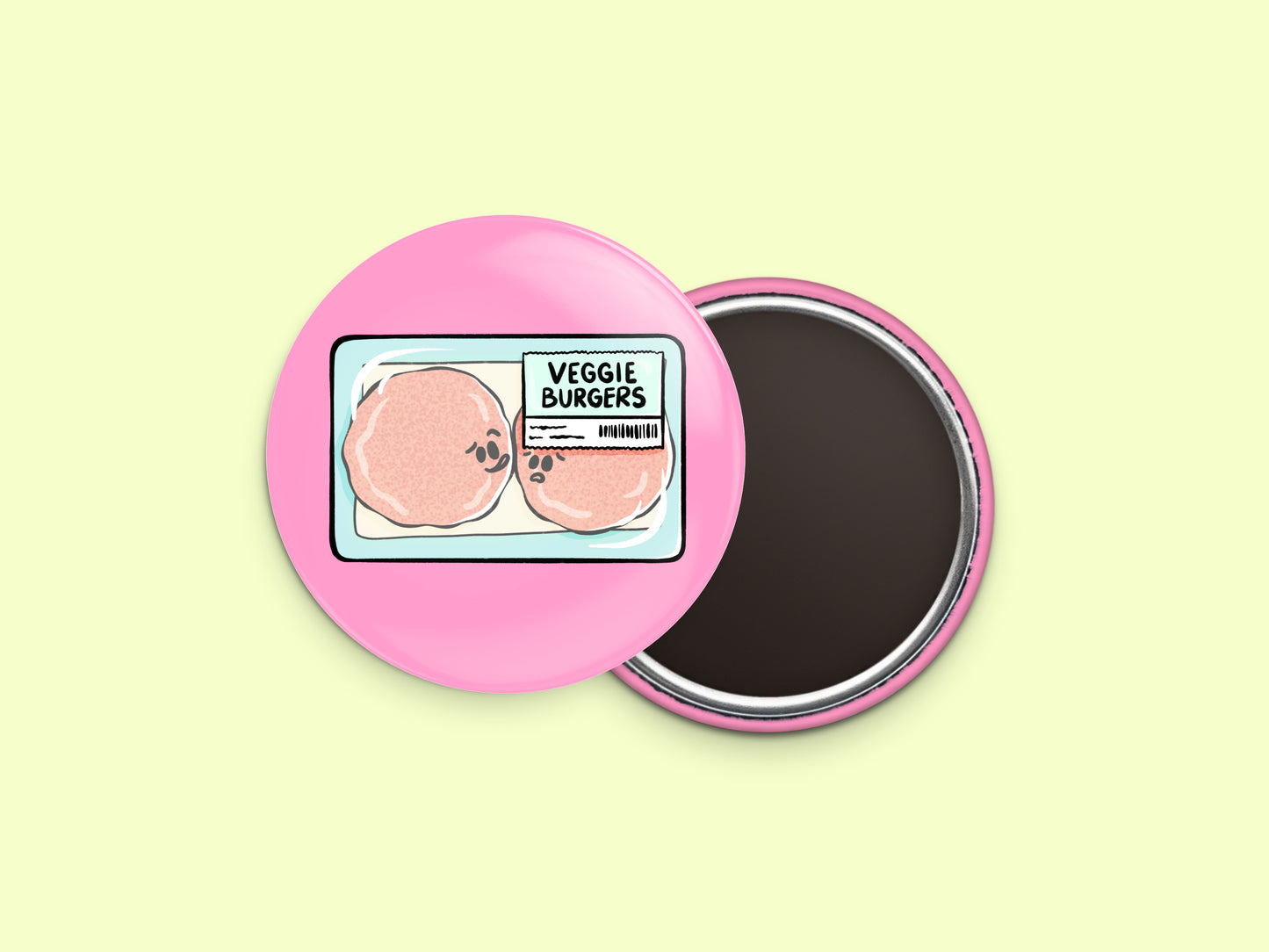 Veggie Burgers Button Fridge Magnet