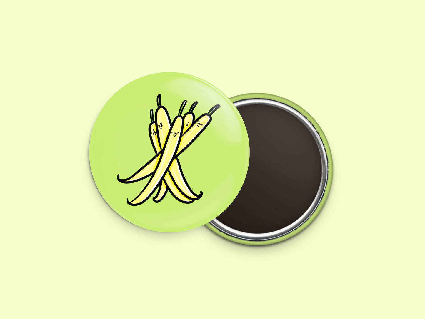 Yellow Beans Button Fridge Magnet