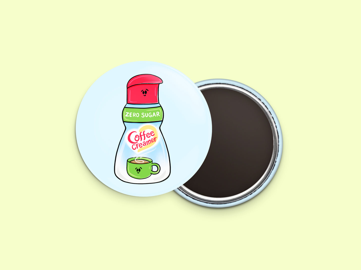 Zero Sugar Coffee Creamer Button Fridge Magnet