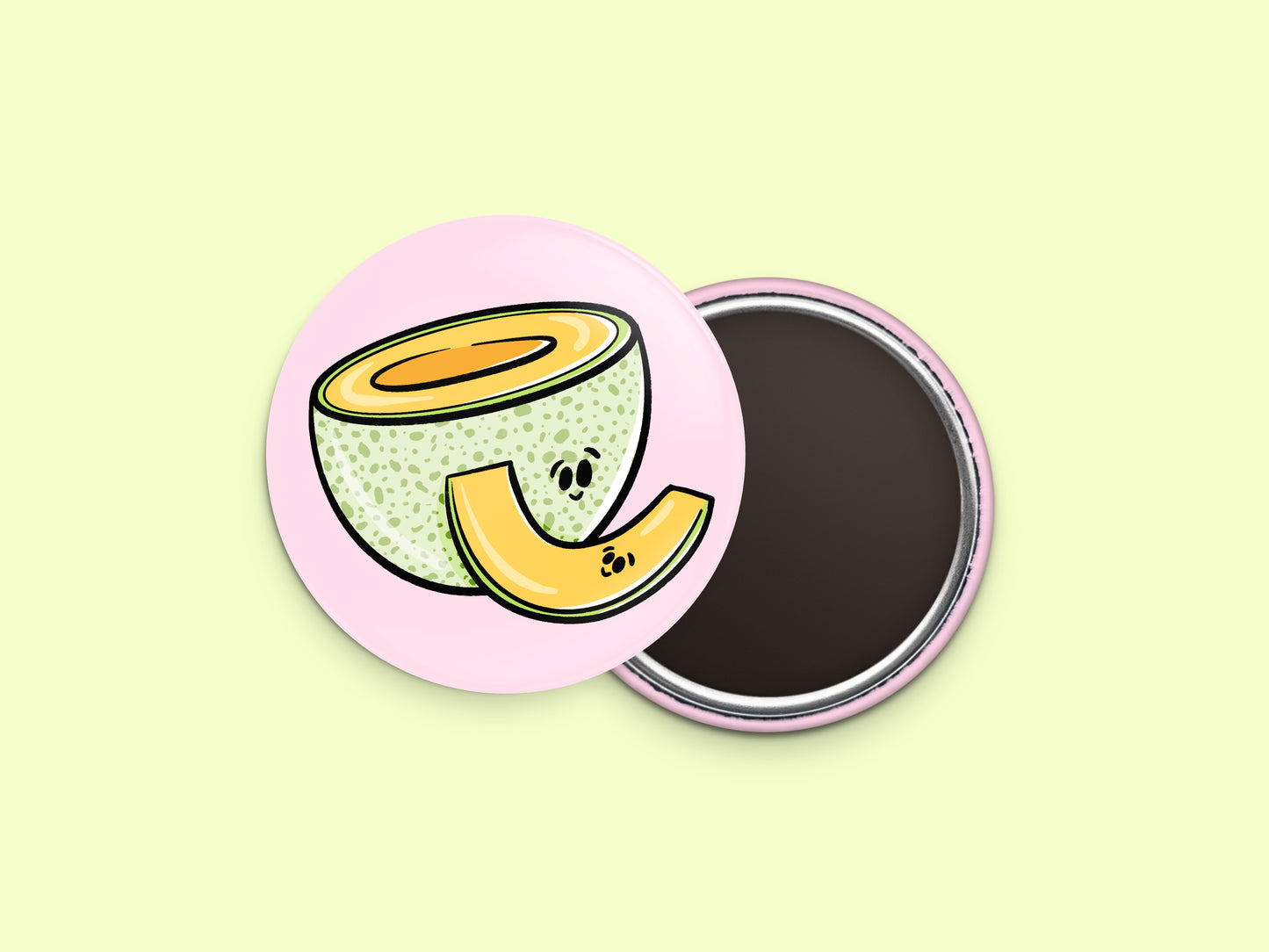 Cantaloupe Melon Button Fridge Magnet