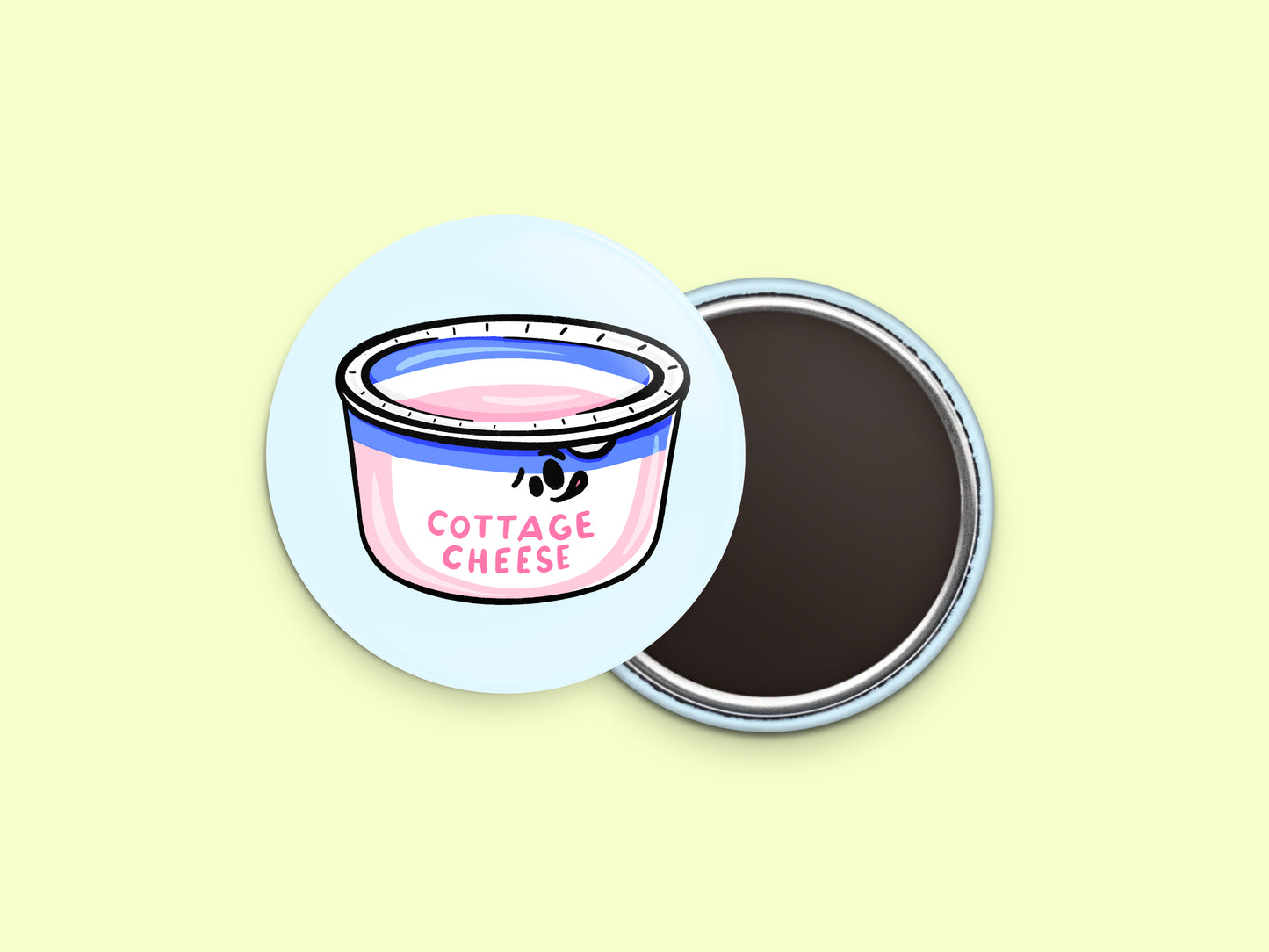 Cottage Cheese Button Fridge Magnet