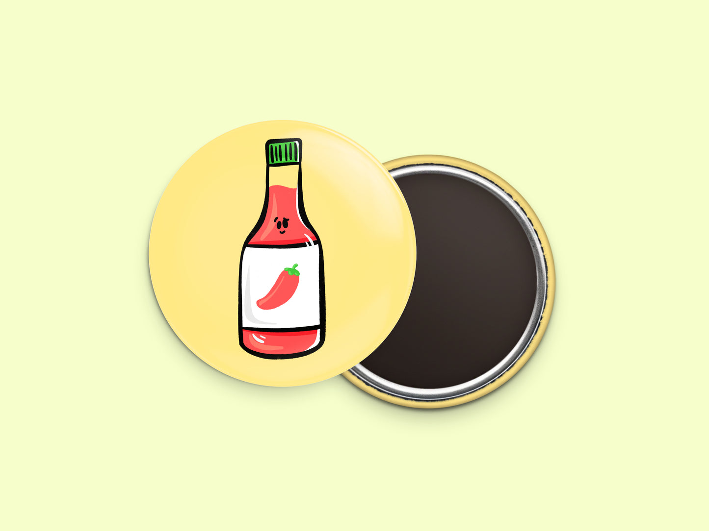 Hot Sauce Button Fridge Magnet