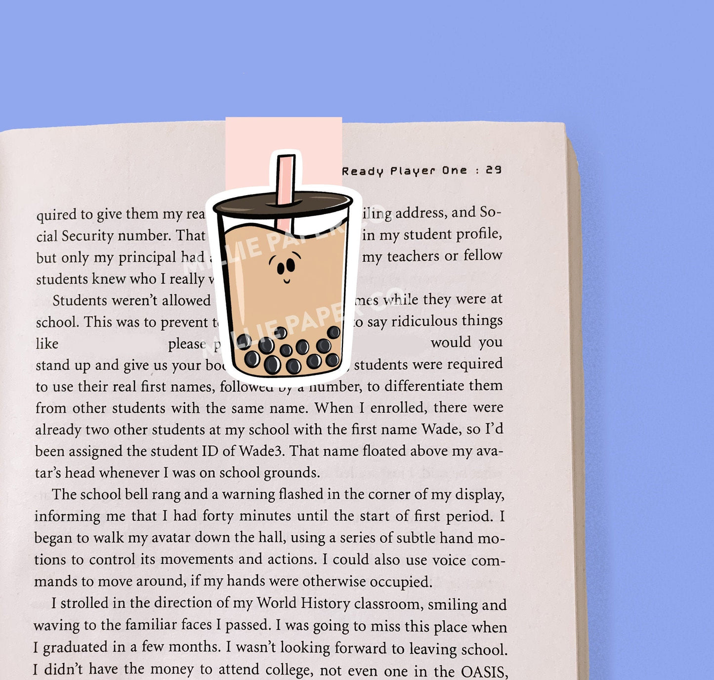 Boba Bubble Tea Magnetic Bookmark