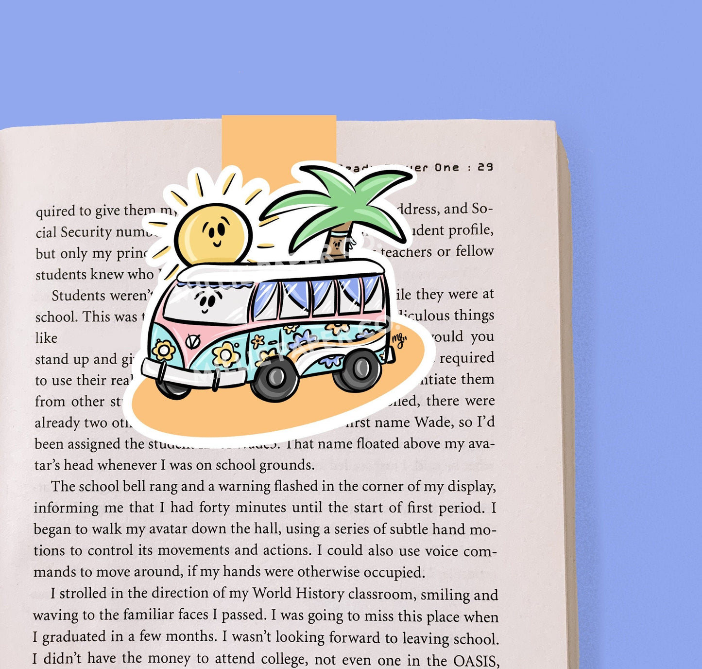 Beachy Bus Magnetic Bookmark