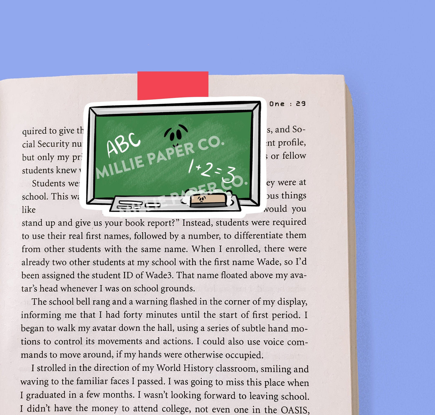 School Chalkboard Magnetic Bookmark