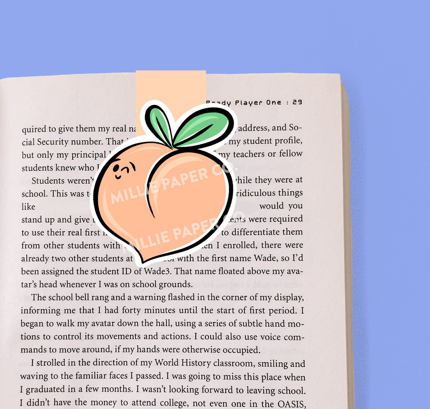 Cheeky Peach Magnetic Bookmark