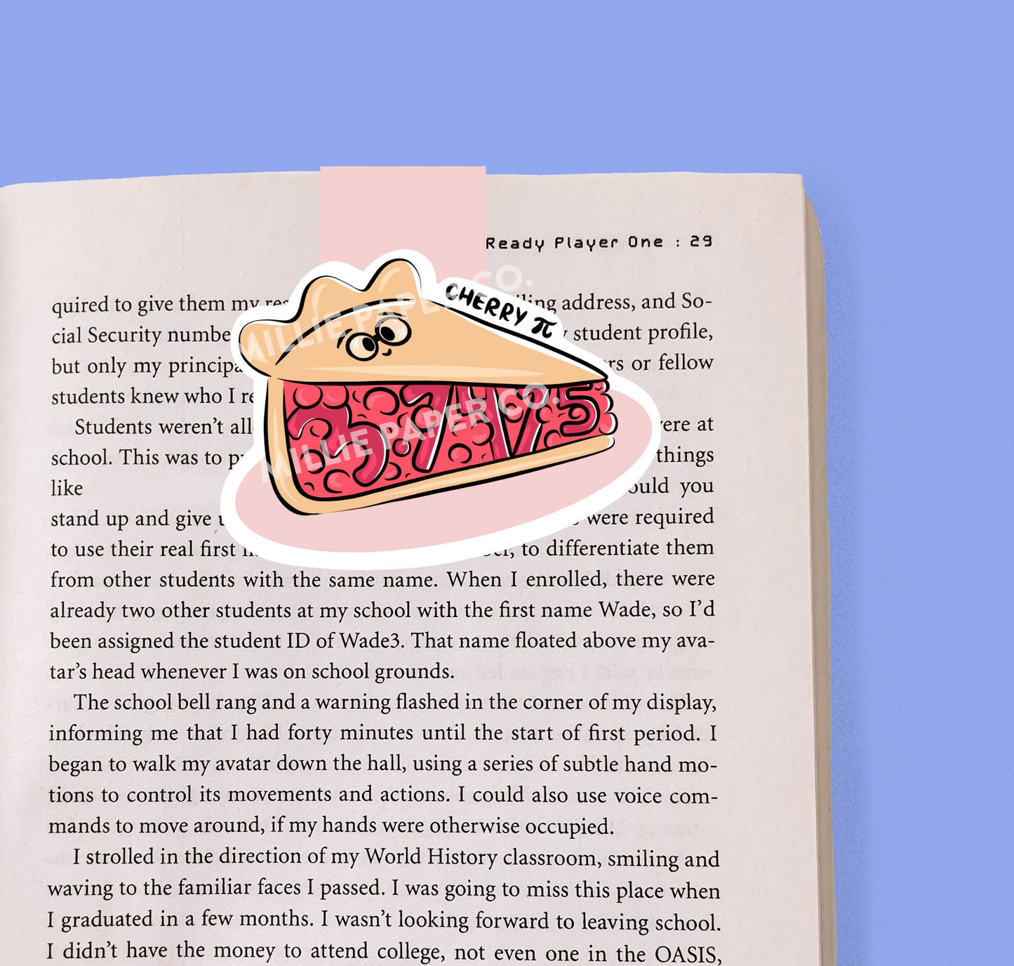 Cherry Pi Pie Magnetic Bookmark