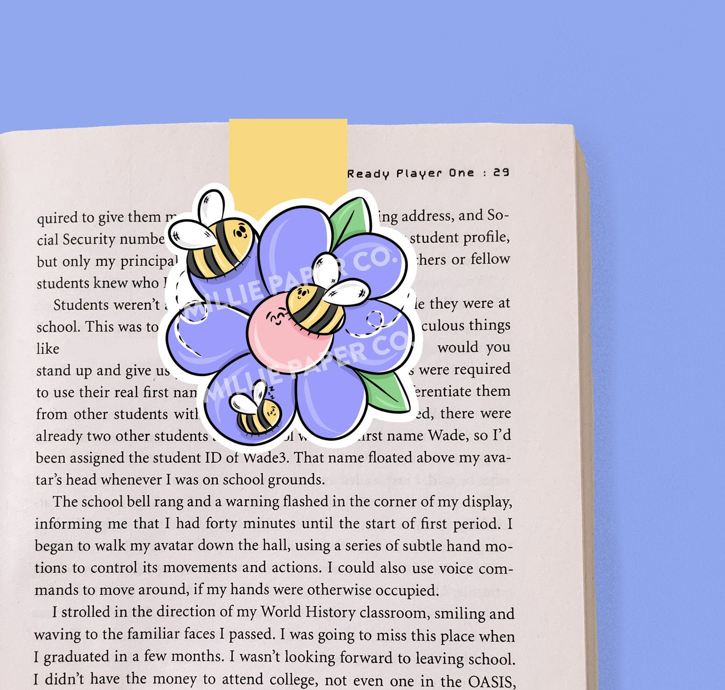 Bee Flower Magnetic Bookmark