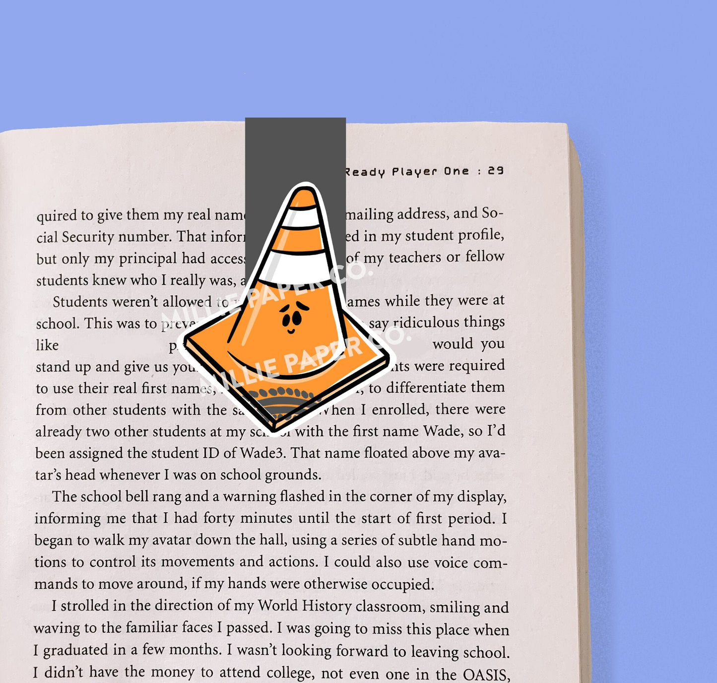 Traffic Cone Magnetic Bookmark
