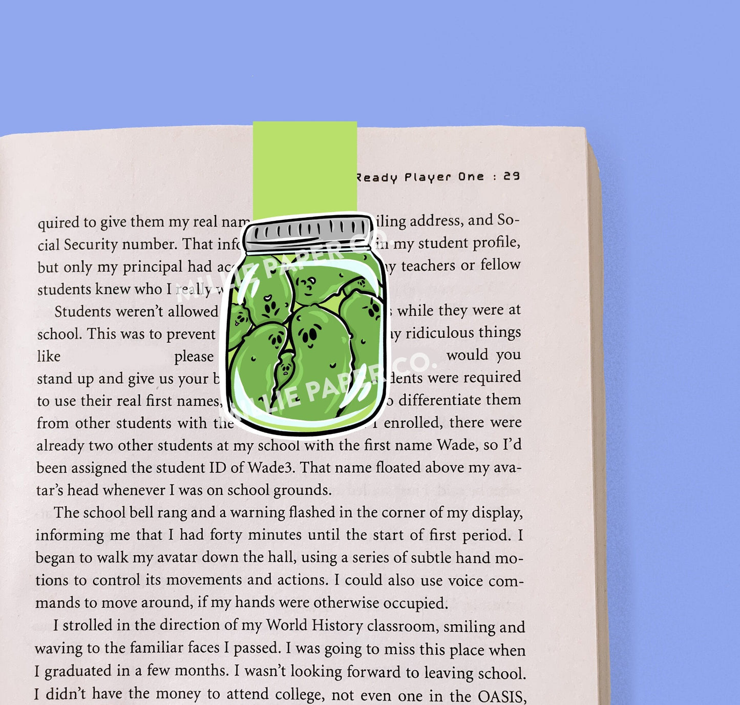 Pickle Jar Magnetic Bookmark