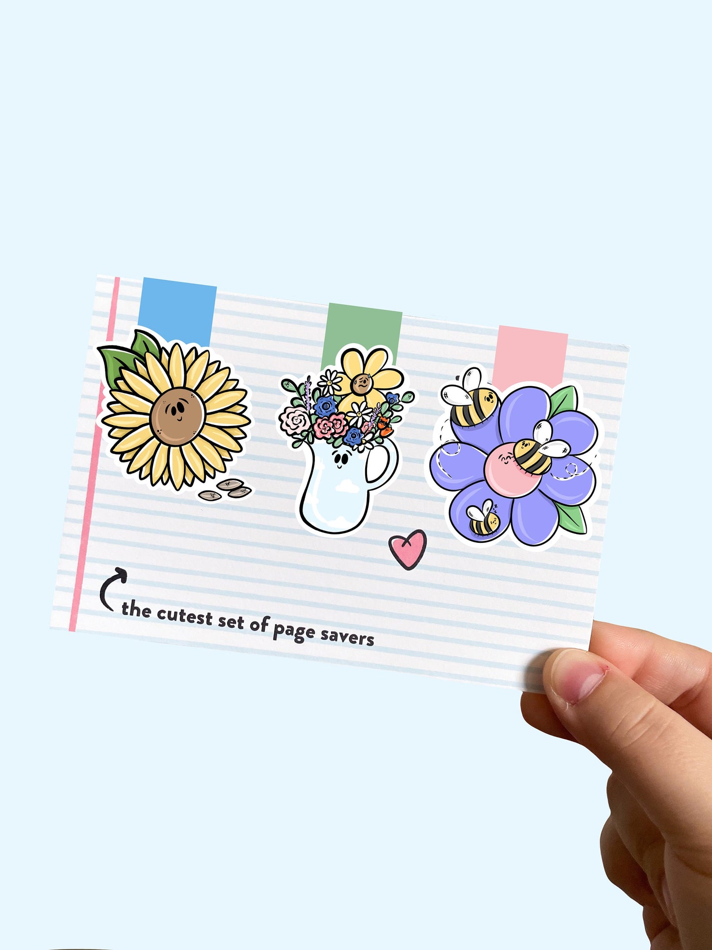 Flower Magnetic Bookmark Trio