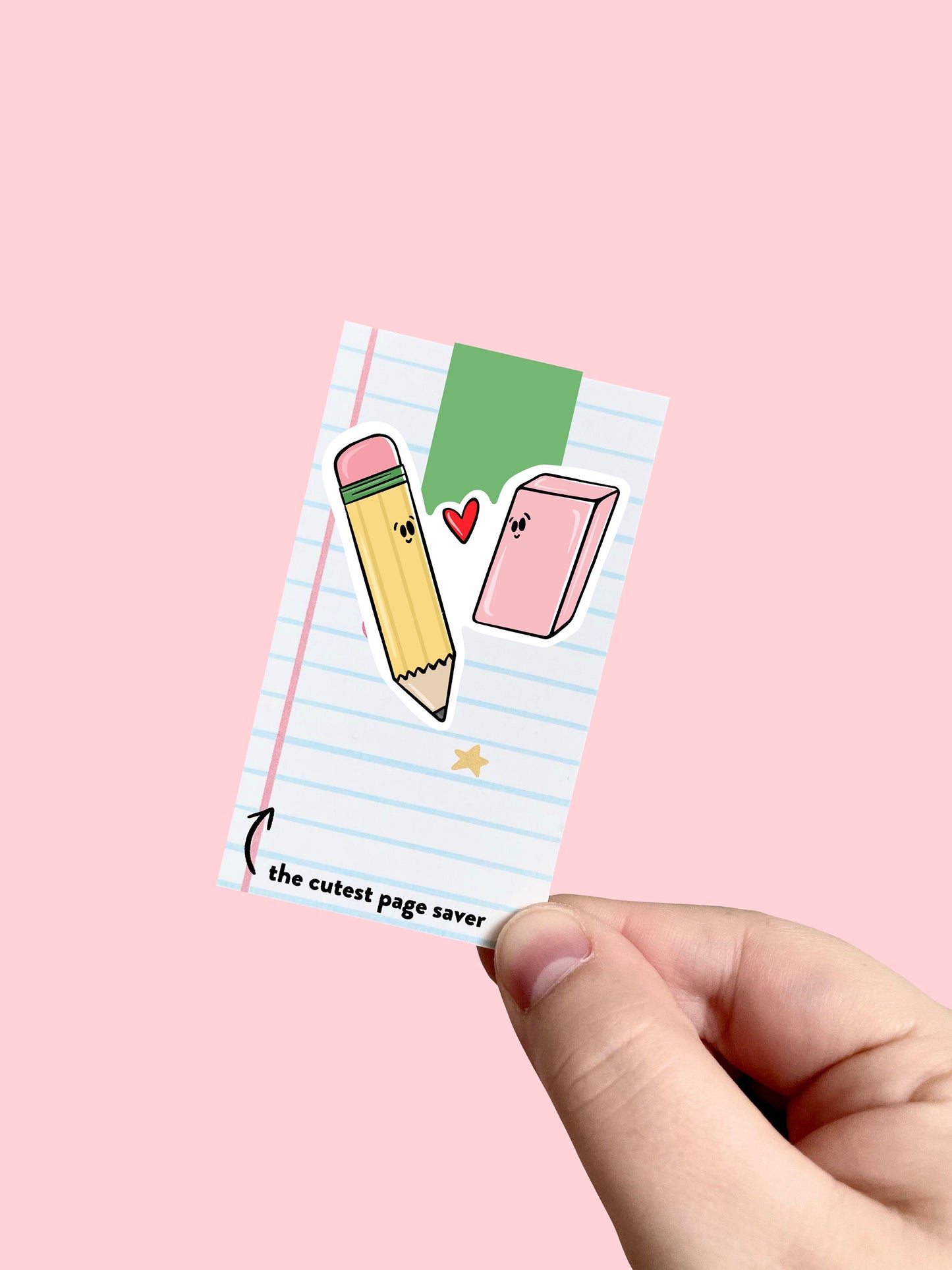 Pencil and Eraser Magnetic Bookmark