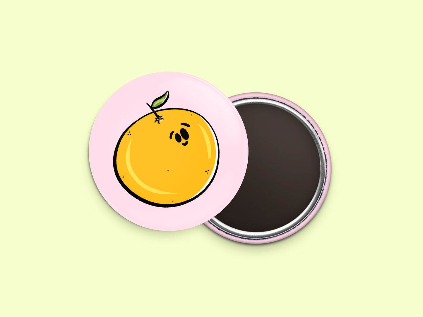 Orange Button Fridge Magnet